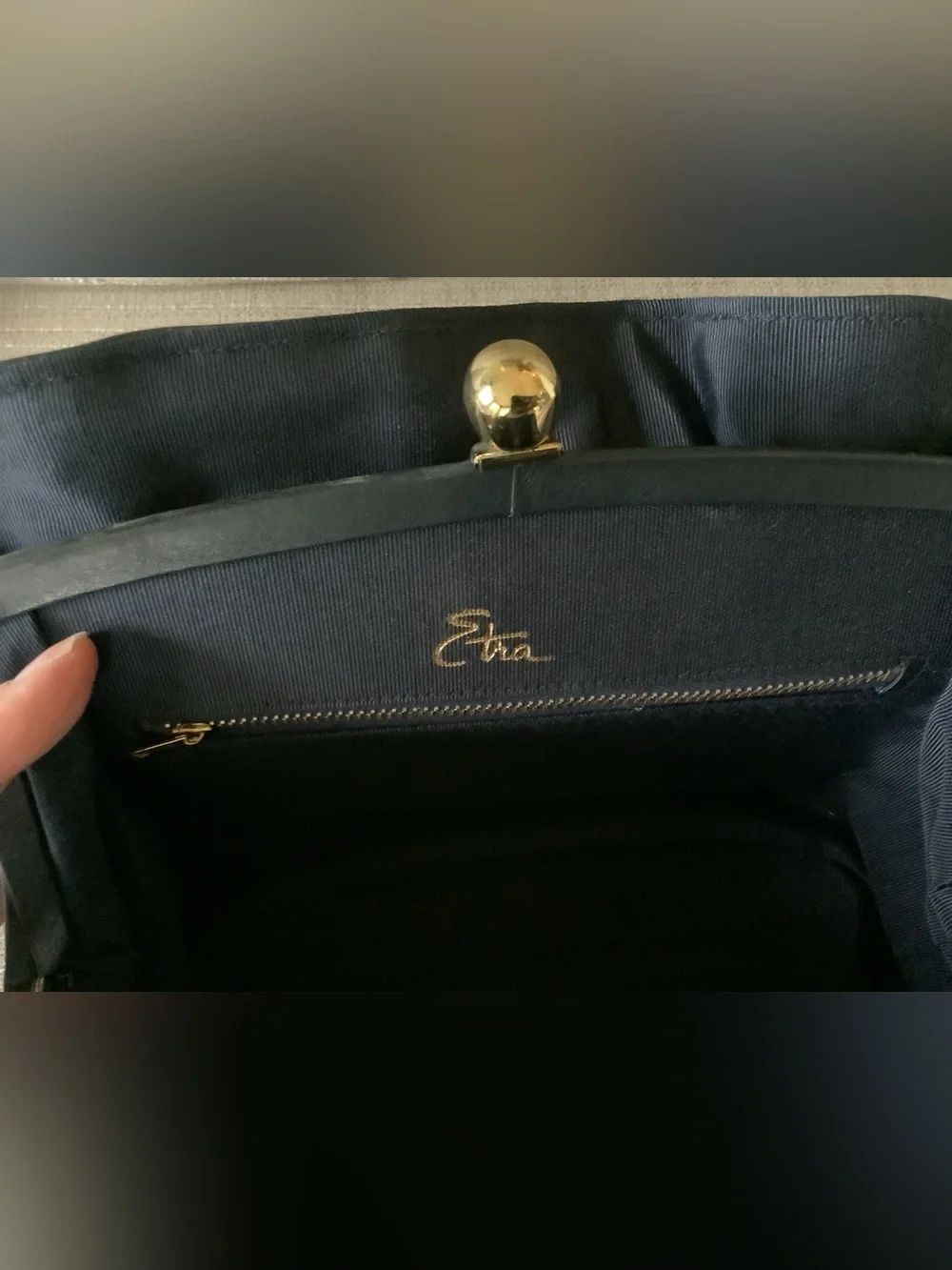 Vintage Etra Classic Black Leather Top-Handle Bag - Genuine Leather